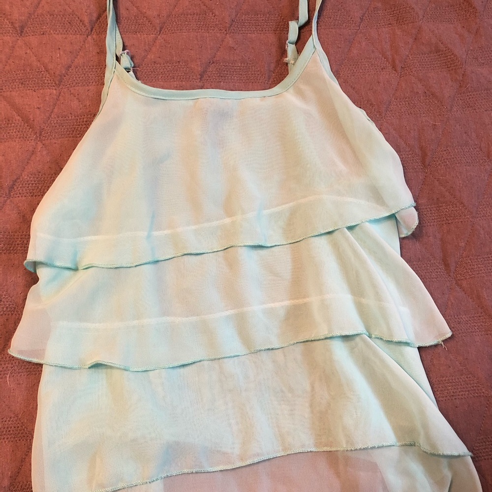 Women’s teal, cute tri-layered cami